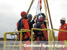 United team onsite prepar entering a confined space